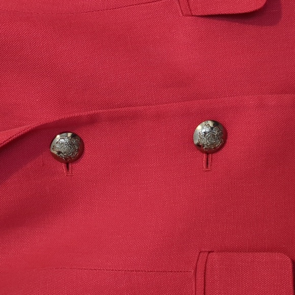 Ralph Lauren Linen Red Blazer With Gold Buttons Old Money 10 Medium - Picture 2 of 12
